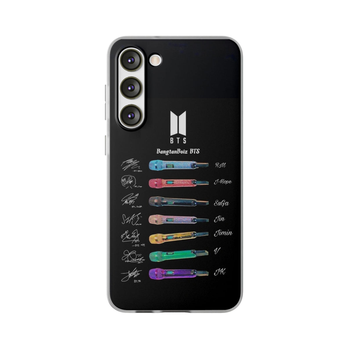 BTS OT7 Microphones & Signatures Cell Phone Case - iPhone, Samsung and Custom Covers - K - Pop Phone Covers, Gifts for Fans, Stylish Cell Phone Accessories - Beyond The Shoppe