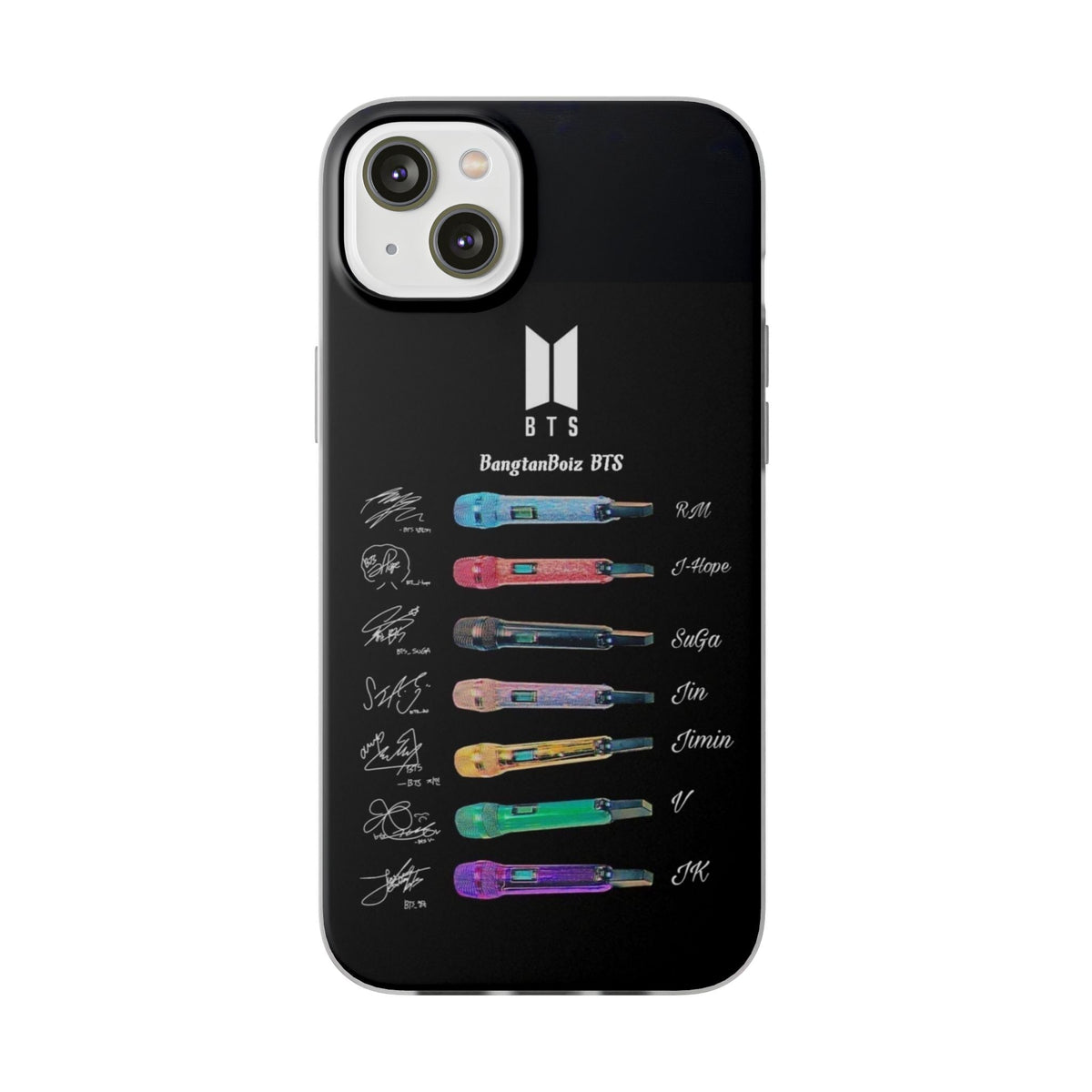 BTS OT7 Microphones & Signatures Cell Phone Case - iPhone, Samsung and Custom Covers - K - Pop Phone Covers, Gifts for Fans, Stylish Cell Phone Accessories - Beyond The Shoppe