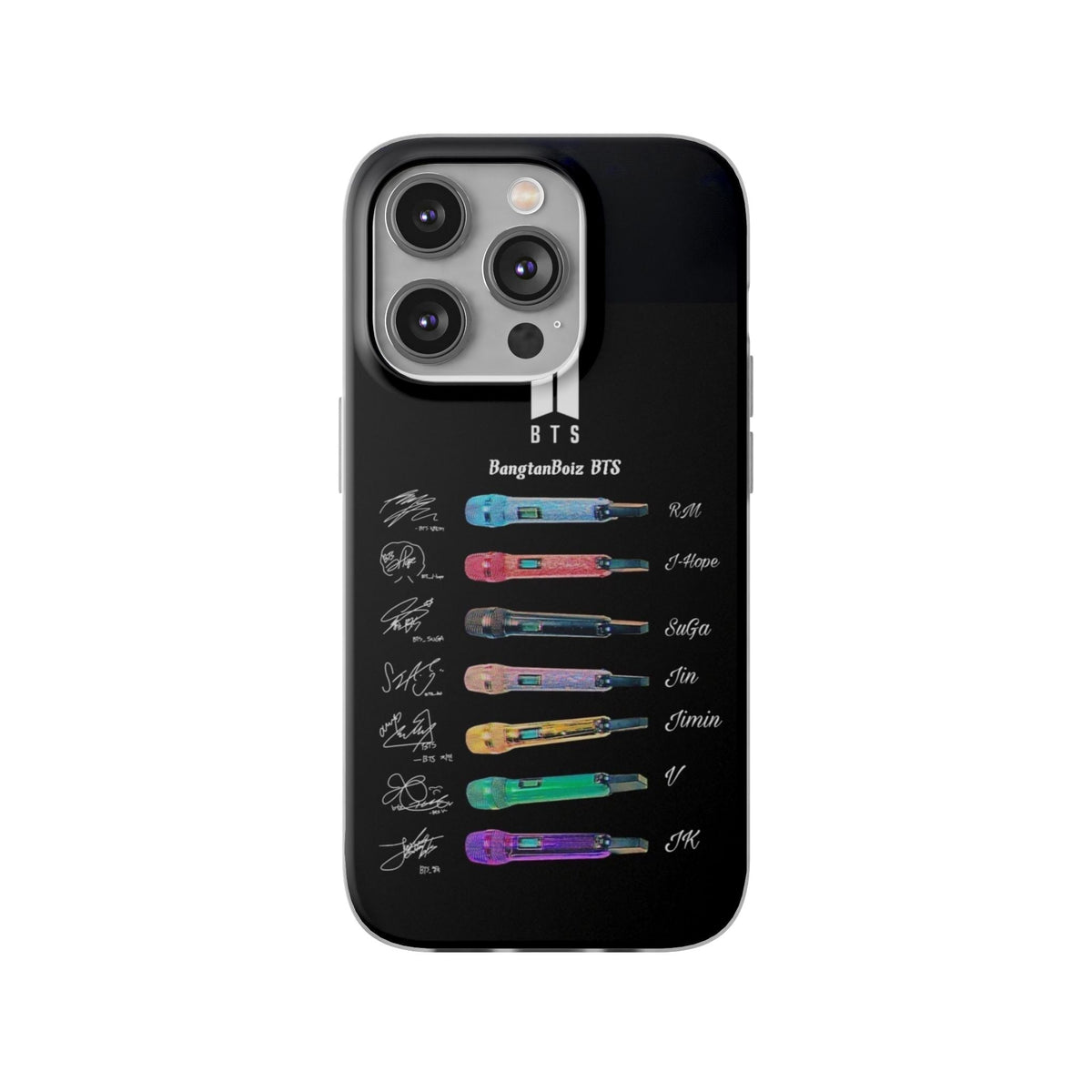 BTS OT7 Microphones & Signatures Cell Phone Case - iPhone, Samsung and Custom Covers - K - Pop Phone Covers, Gifts for Fans, Stylish Cell Phone Accessories - Beyond The Shoppe