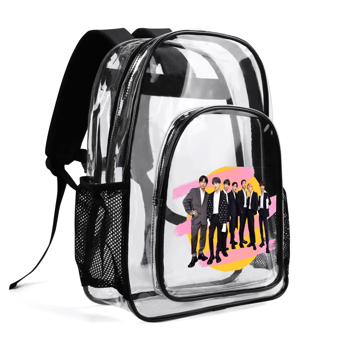 BTS OT7 Permission to Dance Clear Backpack 17 Inch PVC Transparent Bookbag - Beyond The Shoppe