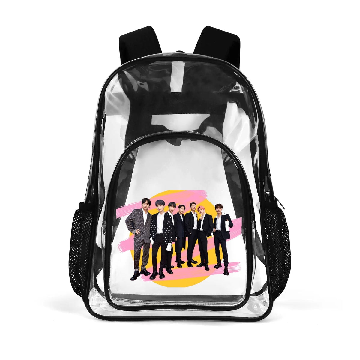 BTS OT7 Permission to Dance Clear Backpack 17 Inch PVC Transparent Bookbag - Beyond The Shoppe