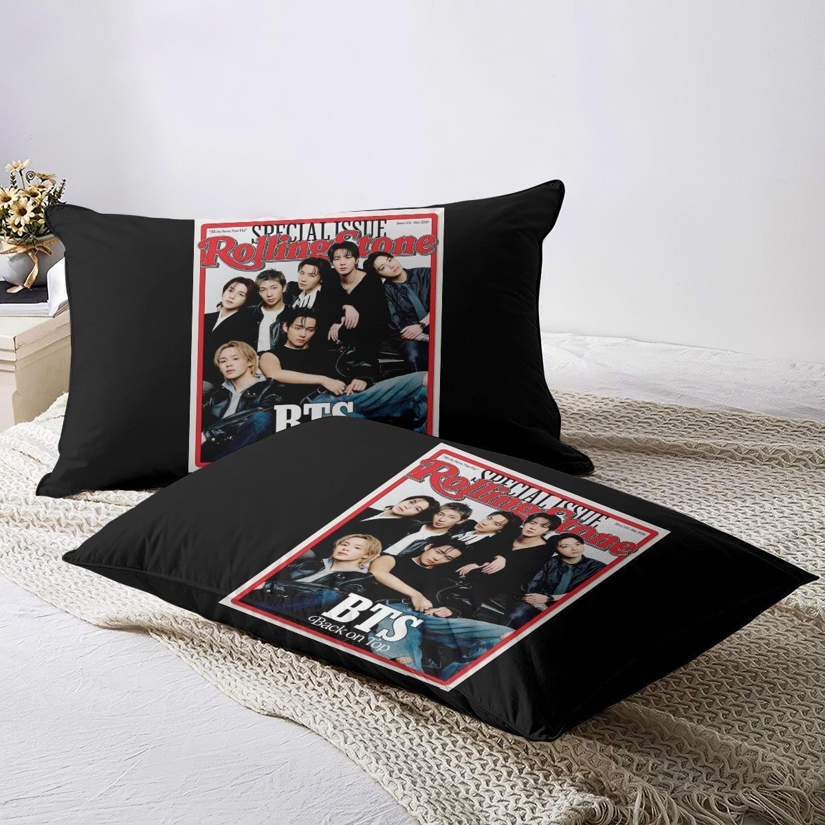 BTS OT7 Rolling Stones Magazine Cover Printed Duvet Cover 3 - Piece Set - Duvet with 2 pillowcases - in 4 sizes! - Beyond The Shoppe