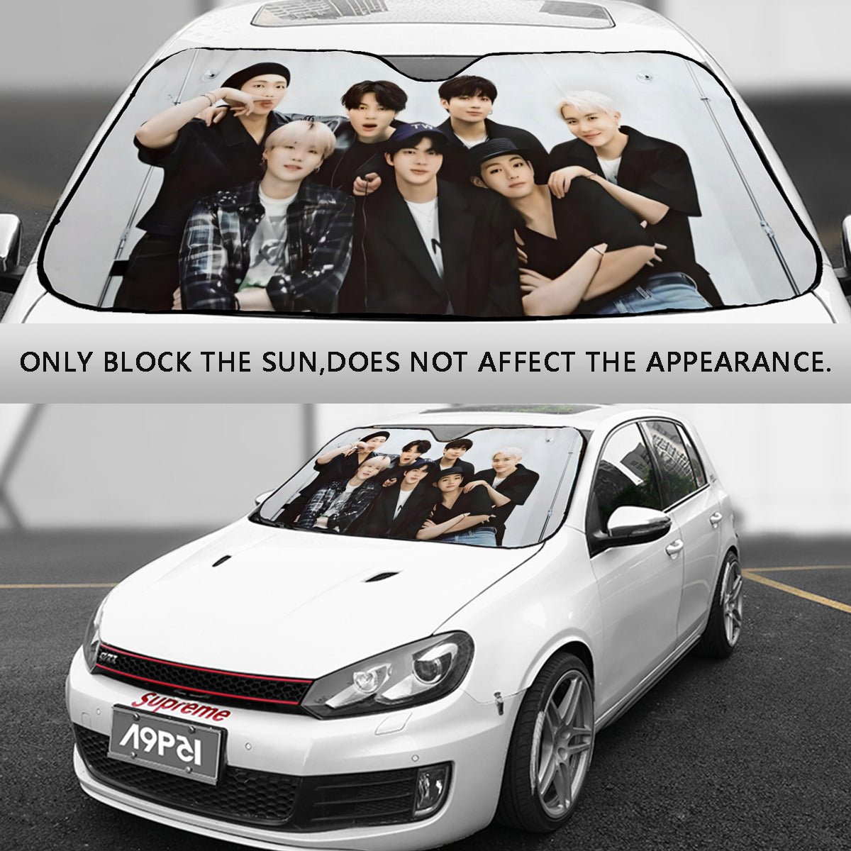 BTS OT7 Sun Shade - Windshield Cover - KPop Themed - Great gift! Car Window Shield - Windshield Protector - Beyond The Shoppe