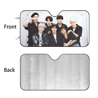 BTS OT7 Sun Shade - Windshield Cover - KPop Themed - Great gift! Car Window Shield - Windshield Protector - Beyond The Shoppe