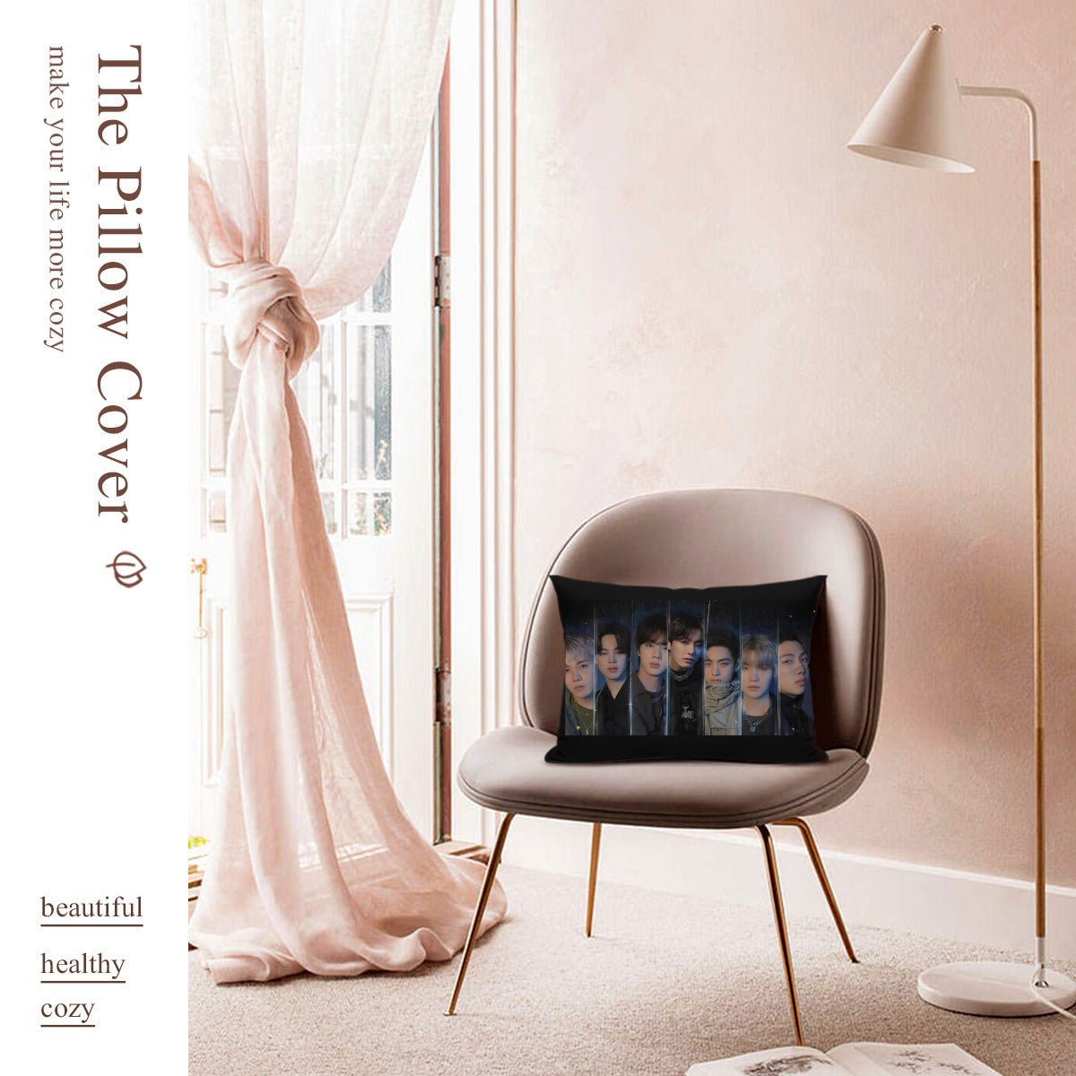 BTS OT7 themed Pillow sham - double sided pillow case - Pillowcase! Great KPOP Gift! - Beyond The Shoppe