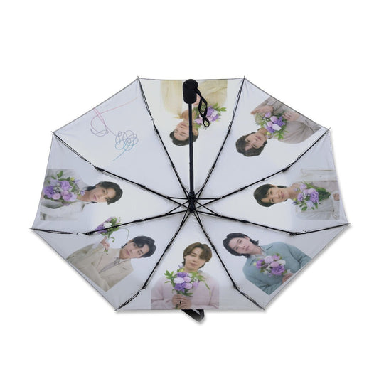 BTS OT7 Umbrella Flowers Shine Dream Smile Flowers - 7 Panels with photos - RM Jin JHope Suga Jimin V & JK - Beyond The Shoppe