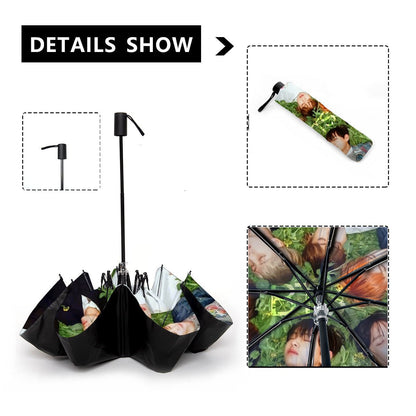 BTS OT7 Umbrella with BTS laying in the grass - RM, Jin, JHope, Suga, Jimin, V & JK - Beyond The Shoppe