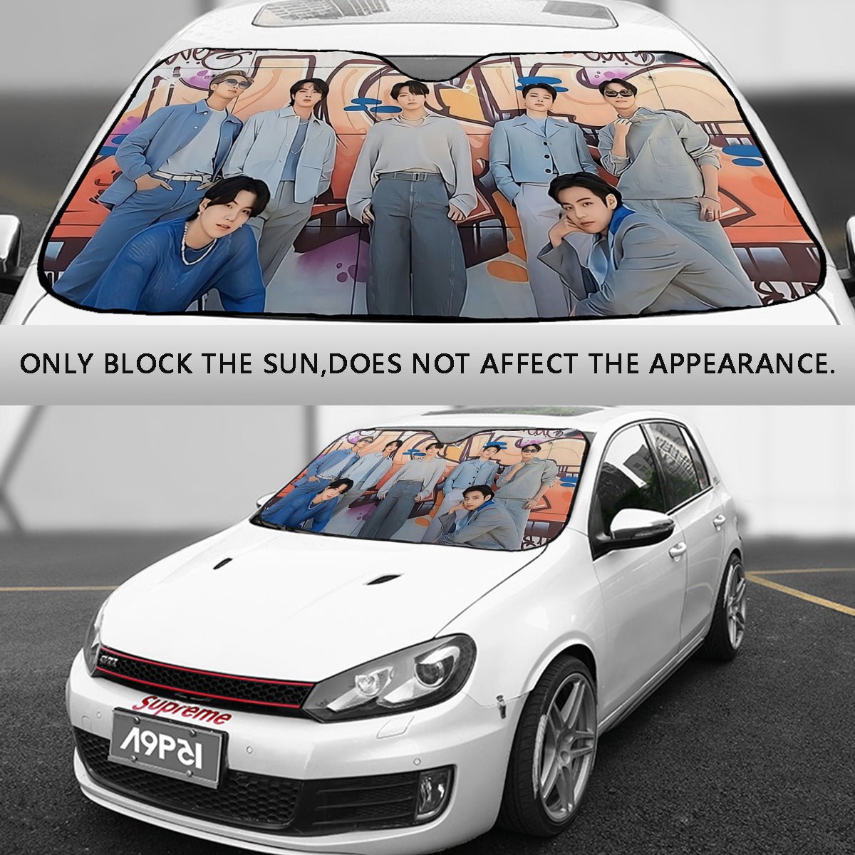 BTS OT7 Windshield Sun Shade - Car sun visor - Car sun visor - Car sun blocker - Windshield heat shield - Auto sunshade - Beyond The Shoppe