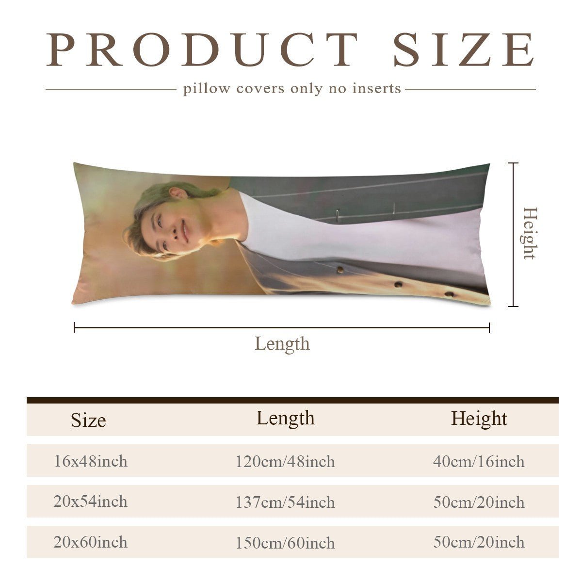 BTS RM Arirang Concert Full Body Pillow Case - Double Sided with two different photos full body pillowcases - 3 sizes! Great Kpop gift idea! - Beyond The Shoppe