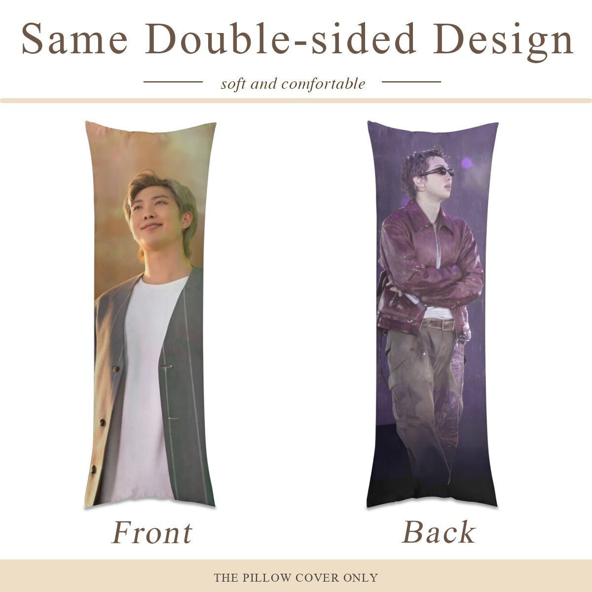 BTS RM Arirang Concert Full Body Pillow Case - Double Sided with two different photos full body pillowcases - 3 sizes! Great Kpop gift idea! - Beyond The Shoppe
