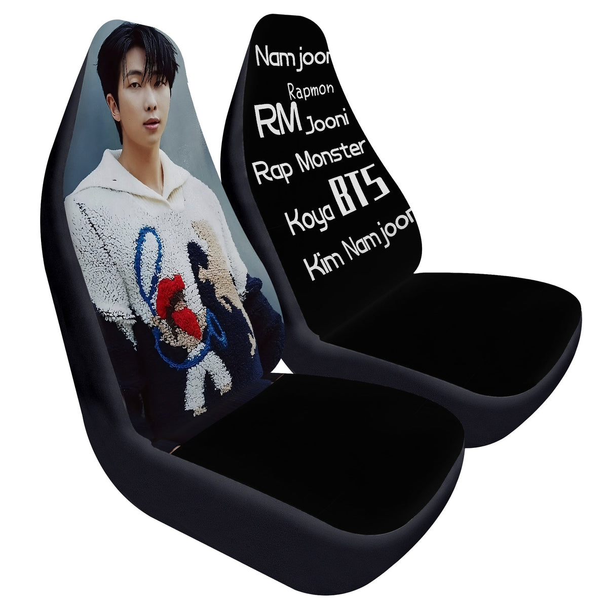 BTS RM - Namjoon Car Seat Microfiber Covers - Set of 2 - BTS car seat covers - bangtan army car accessories - ARMY gift - Beyond The Shoppe