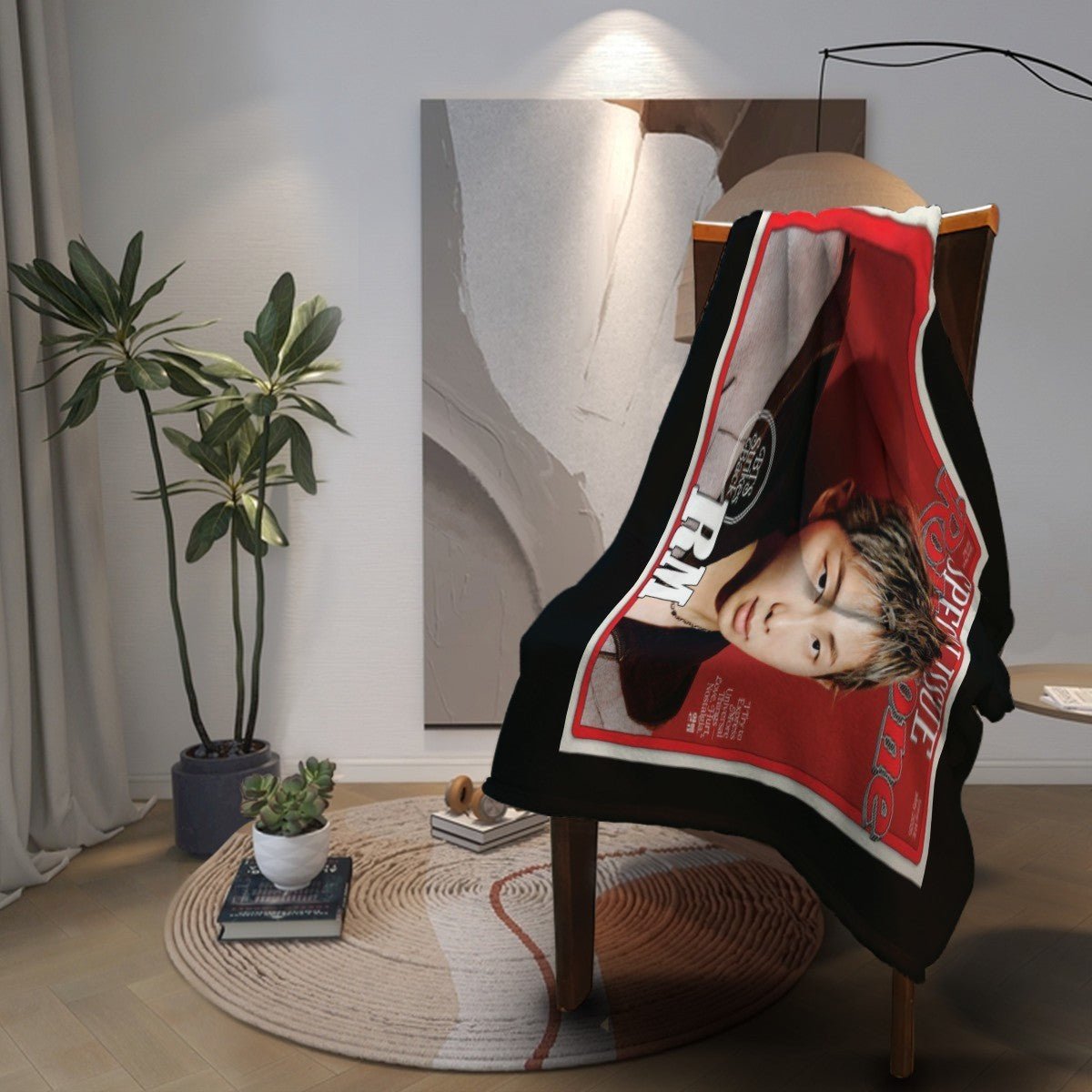 BTS RM Rollling Stone Magazine cover Flannel Breathable Blanket 4 Sizes! Blanket Throw - Beyond The Shoppe