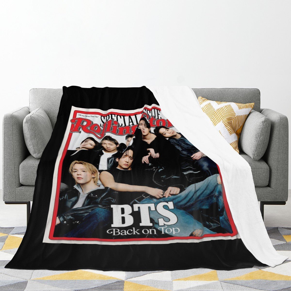 BTS Rolling Stone Magazine cover Flannel Breathable Blanket 4 Sizes! Blanket Throw - Beyond The Shoppe