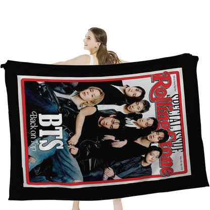 BTS Rolling Stone Magazine cover Flannel Breathable Blanket 4 Sizes! Blanket Throw - Beyond The Shoppe