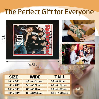 BTS Rolling Stone Magazine cover Flannel Breathable Blanket 4 Sizes! Blanket Throw - Beyond The Shoppe