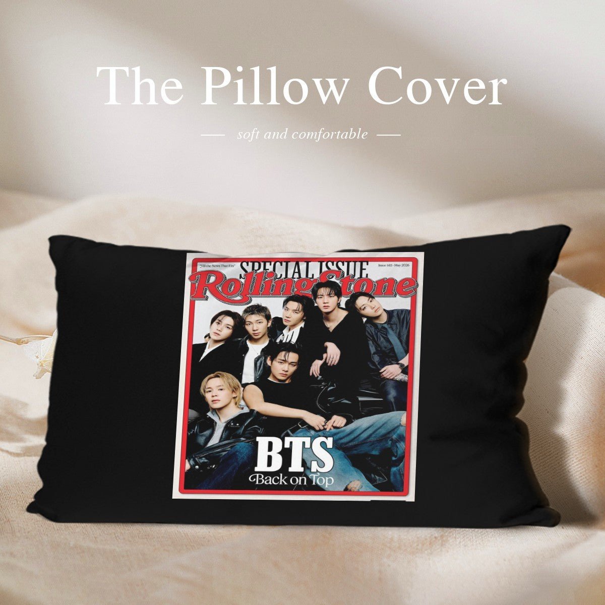 BTS Rolling Stone Magazine Cover themed Pillow sham - double sided pillow case - Pillowcase! Great KPOP Gift! - Beyond The Shoppe