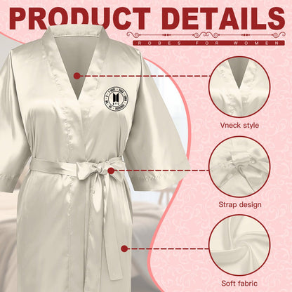 BTS Silk - like Women's Robe - 3 color options - with BTS Logo & OT7 Names - Beyond The Shoppe