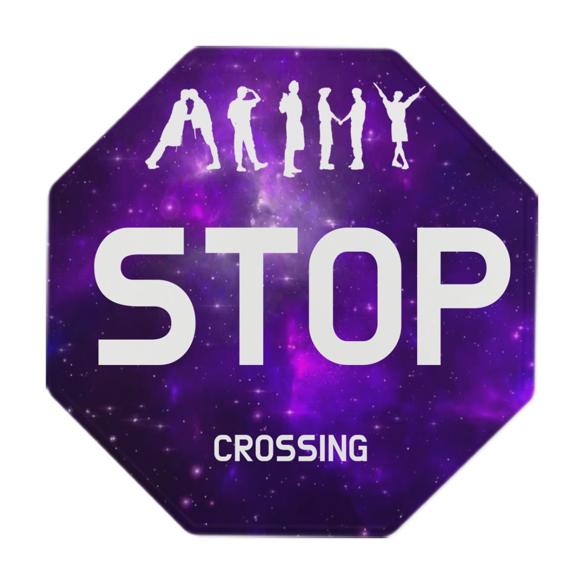 BTS “STOP ARMY Crossing” Octagonal Metal Sign - Beyond The Shoppe