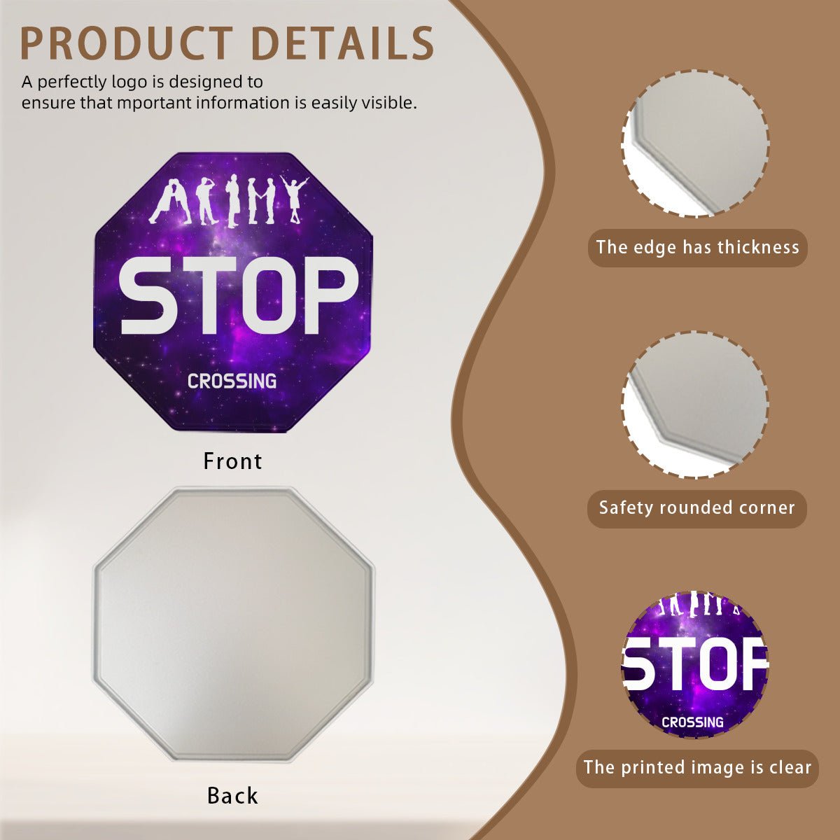 BTS “STOP ARMY Crossing” Octagonal Metal Sign - Beyond The Shoppe