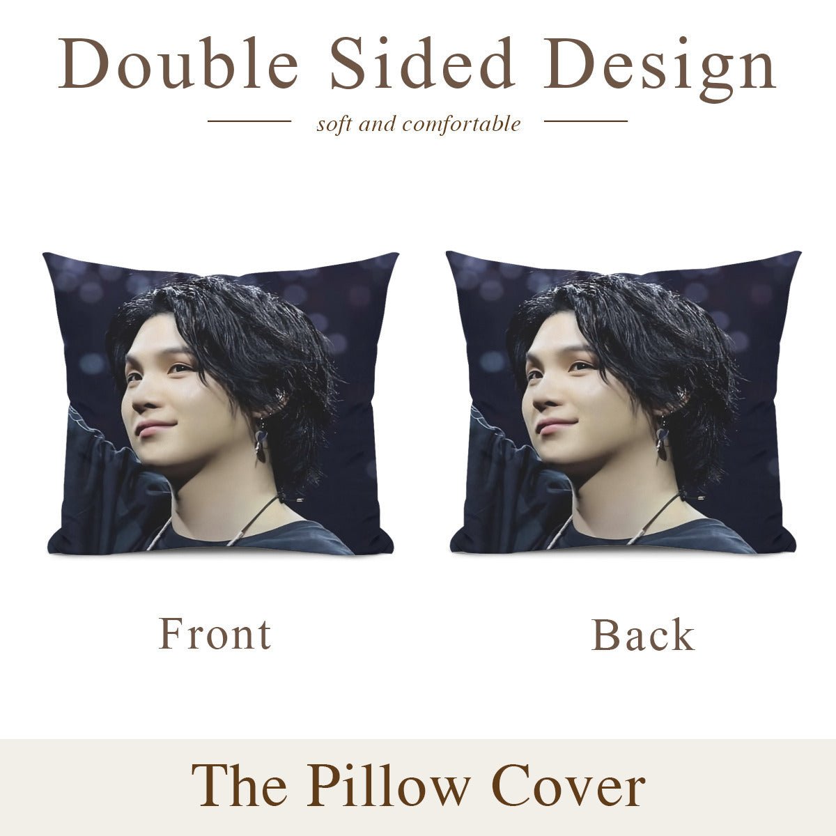BTS Suga Agust D concert themed pillow cushion cover - double sided pillow case - Pillowcase! Great KPOP Gift! - Beyond The Shoppe