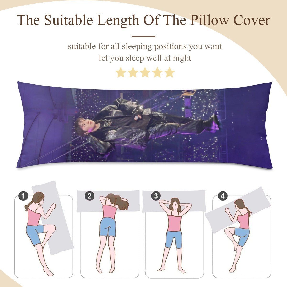 BTS Suga Arirang Full Body Pillow Case - Double Sided with two different photos full body pillowcases - 3 sizes! Great Kpop gift idea! - Beyond The Shoppe