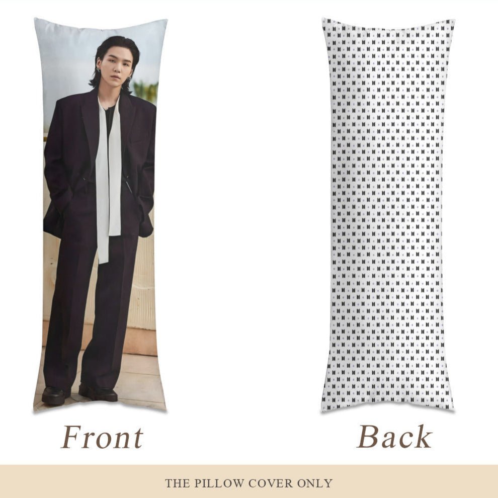 BTS Suga Body Pillow Case - 3 Sizes - BTS Yoongi full size pillow case - BTS Agust D double sided pillowcase - Beyond The Shoppe