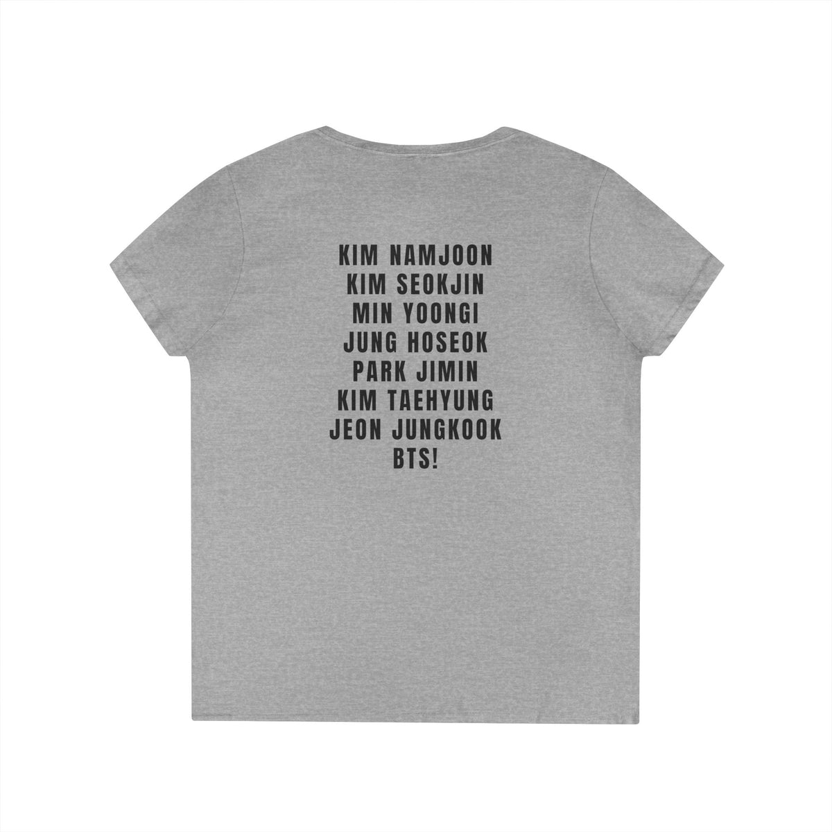 BTS Suga Deep V - Neck Tee - Tshirt with Rolling Stones Cover Graphic & BTS Members Names on Back - 6 Sizes - Beyond The Shoppe