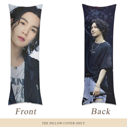 BTS Suga Full Body Pillow Case - Yoongi - Agust D 2 Different pictures! Double sided pillowcase - 3 Sizes - Beyond The Shoppe