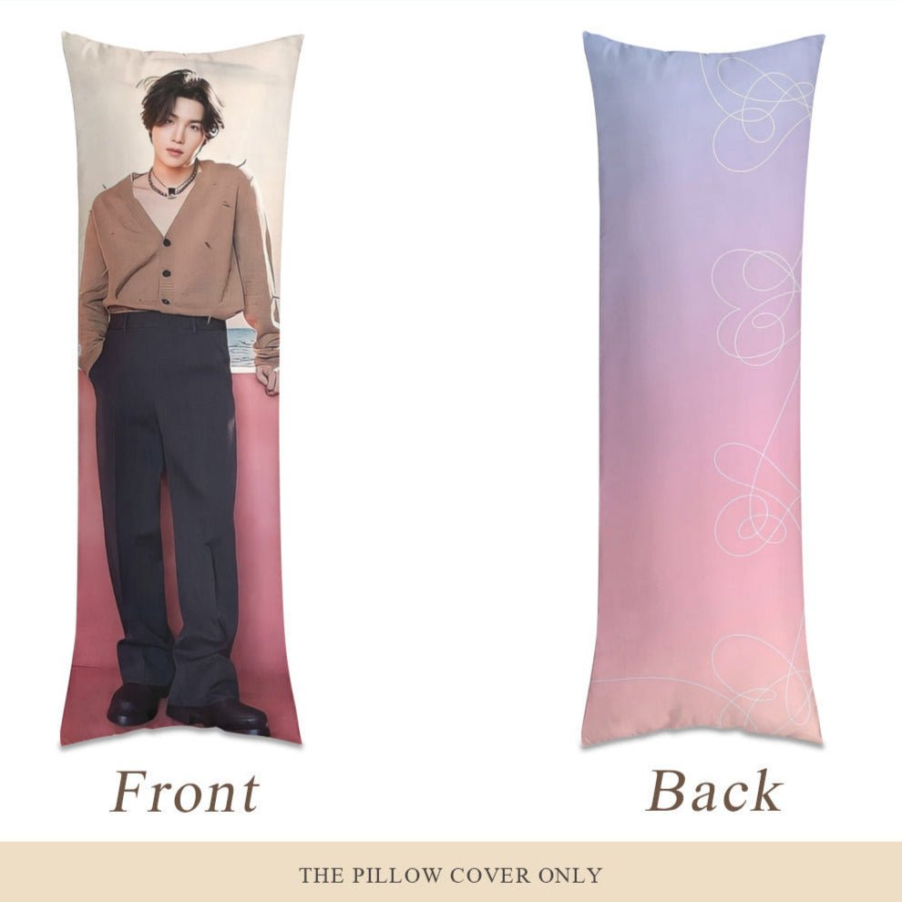 BTS Suga Full Body Pillow Case - Yoongi - Agust D - 2 Different pictures - Double sided pillowcase! 3 Sizes - Beyond The Shoppe