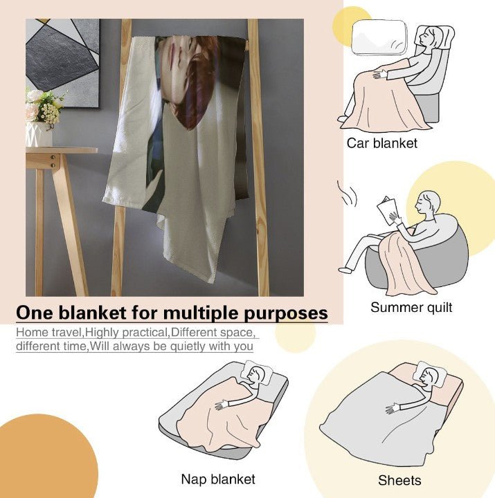BTS Suga Life size "Sweet dreams" Flannel Breathable Blanket 60x50" bts Agust D bedroom, blanket, bts comforter, bts blanket - Beyond The Shoppe