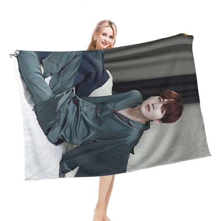 BTS Suga Life size "Sweet dreams" Flannel Breathable Blanket 60x50" bts Agust D bedroom, blanket, bts comforter, bts blanket - Beyond The Shoppe