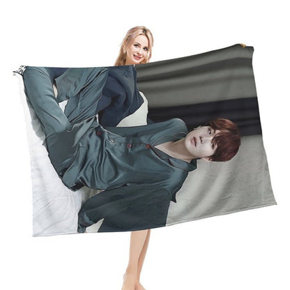 BTS Suga Life size "Sweet dreams" Flannel Breathable Blanket 60x50" bts Agust D bedroom, blanket, bts comforter, bts blanket - Beyond The Shoppe