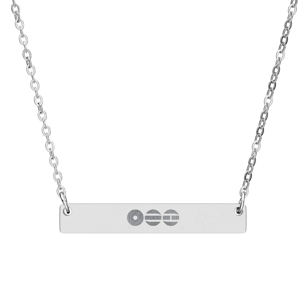BTS Swim Arirang Engraved Bar Necklace – Stainless Steel Minimal Pendant (Unisex Jewelry) - Beyond The Shoppe