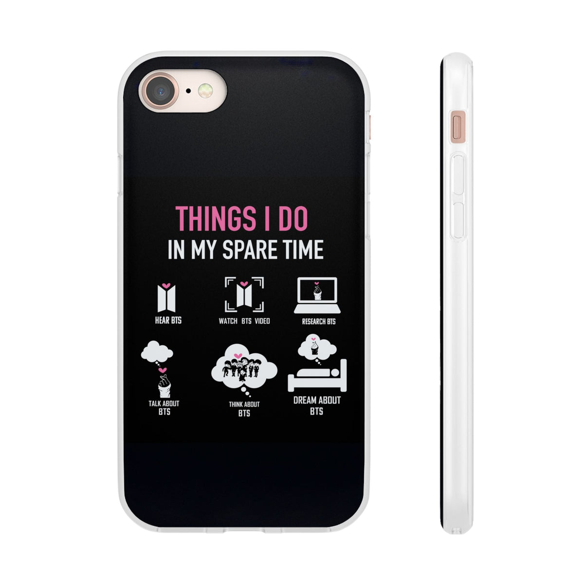 BTS Things I do in my spare time - B/W Cell Phone Case - iPhone, Samsung and Custom Covers - K - Pop Phone Covers, Gifts for Fans, Stylish Cell Phone Accessories - Beyond The Shoppe