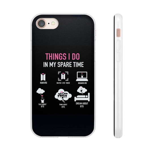 BTS Things I do in my spare time - B/W Cell Phone Case - iPhone, Samsung and Custom Covers - K - Pop Phone Covers, Gifts for Fans, Stylish Cell Phone Accessories - Beyond The Shoppe