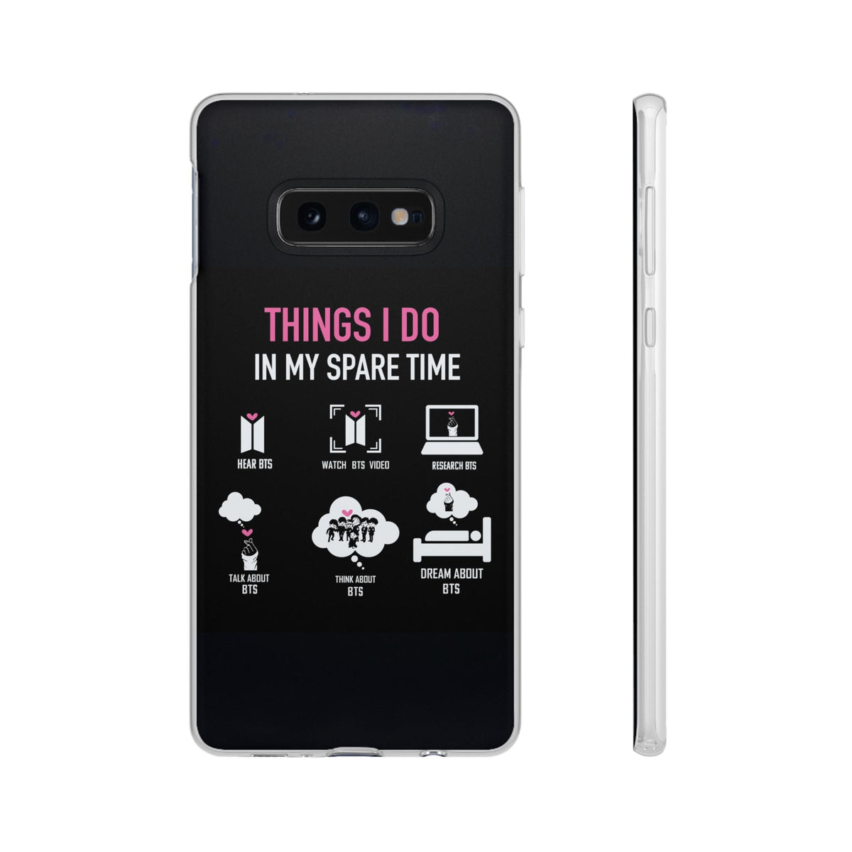 BTS Things I do in my spare time - B/W Cell Phone Case - iPhone, Samsung and Custom Covers - K - Pop Phone Covers, Gifts for Fans, Stylish Cell Phone Accessories - Beyond The Shoppe