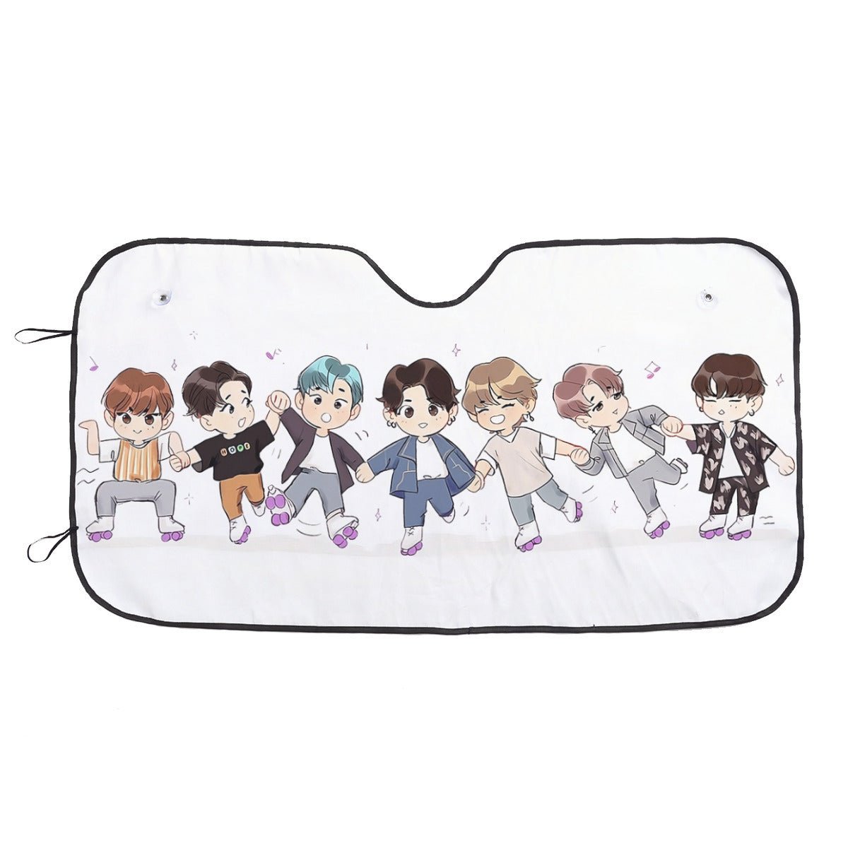 BTS Tiny Tans Car Sun Shade - BT21 Car Sun Shade - Gift for Bangtan Fan, Army Car Sunshade BTS - K - Pop - Beyond The Shoppe
