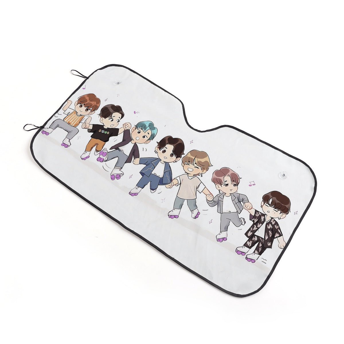 BTS Tiny Tans Sun Shade - Windshield Cover - KPop Themed - Great gift! Car Window Shield - Windshield Protector - Beyond The Shoppe