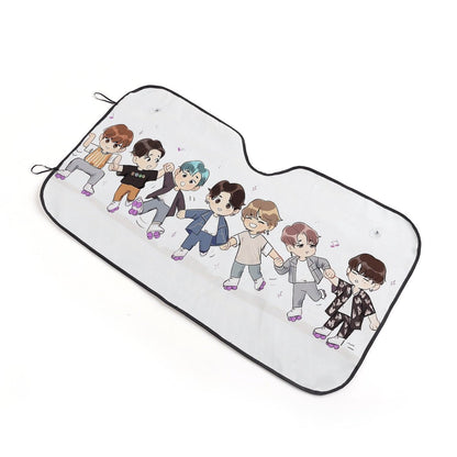 BTS Tiny Tans Sun Shade - Windshield Cover - KPop Themed - Great gift! Car Window Shield - Windshield Protector - Beyond The Shoppe