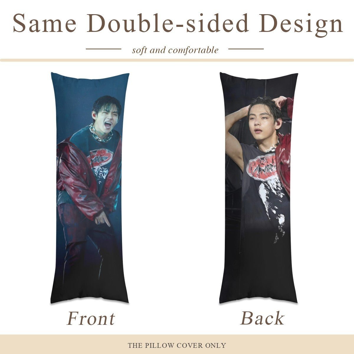BTS V Arirang Full Body Pillow Case - Double Sided with two different photos full body pillowcases - 3 sizes! Great Kpop gift idea! - Beyond The Shoppe