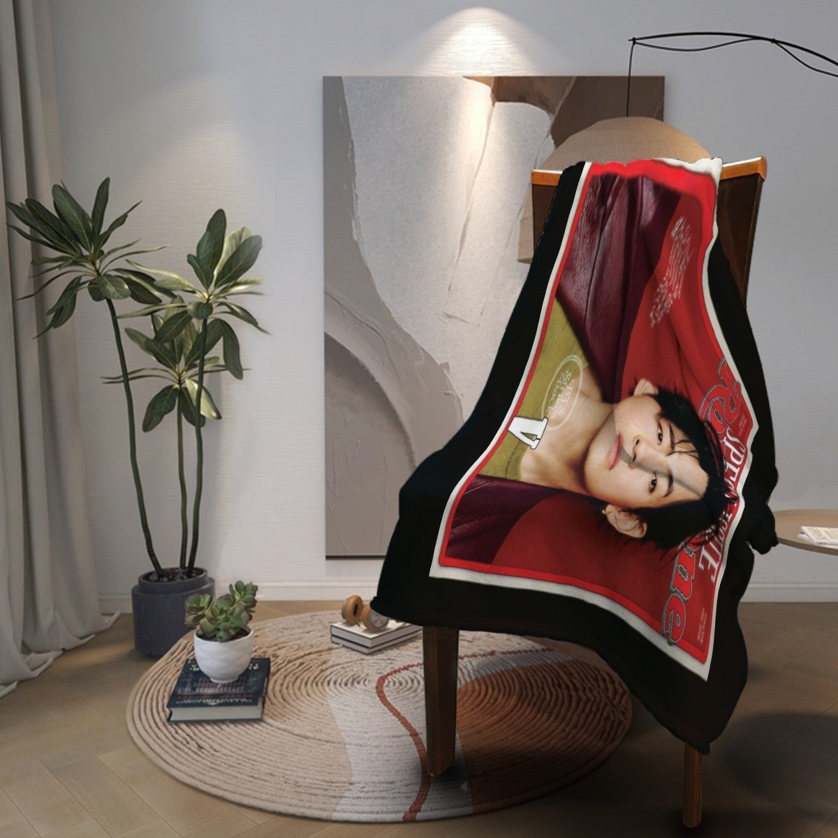 BTS V Rolling Stones Magazine Cover Flannel Breathable Blanket 4 Sizes! Blanket Throw - Beyond The Shoppe