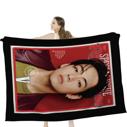 BTS V Rolling Stones Magazine Cover Flannel Breathable Blanket 4 Sizes! Blanket Throw - Beyond The Shoppe