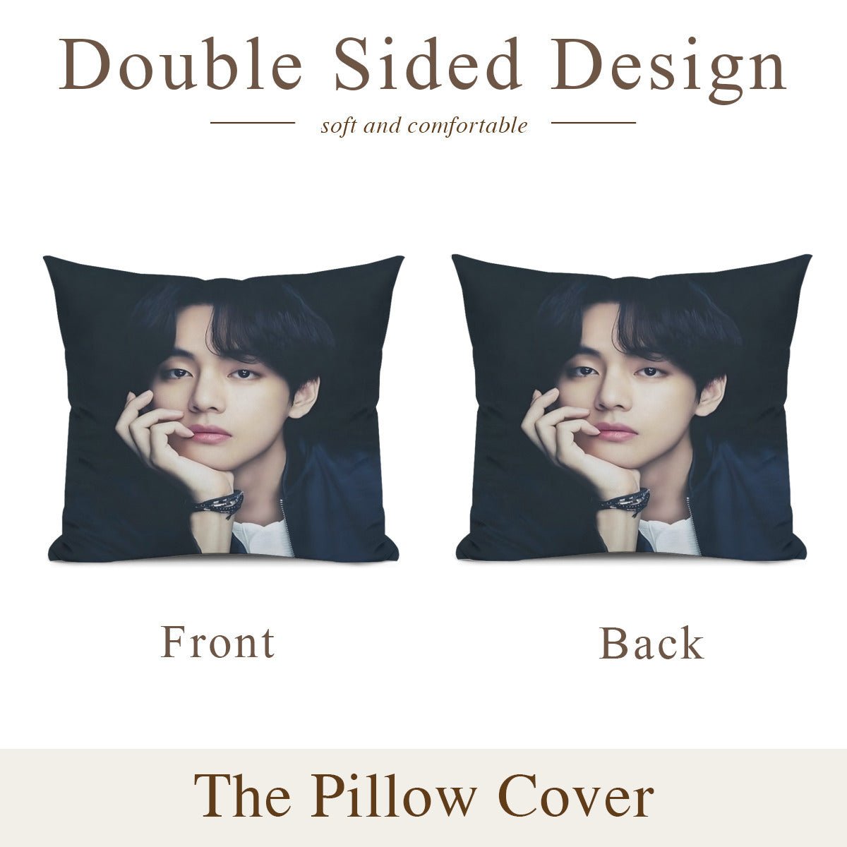BTS V themed pillow cushion cover - double sided pillow case - Pillowcase! Great KPOP Gift! - Beyond The Shoppe