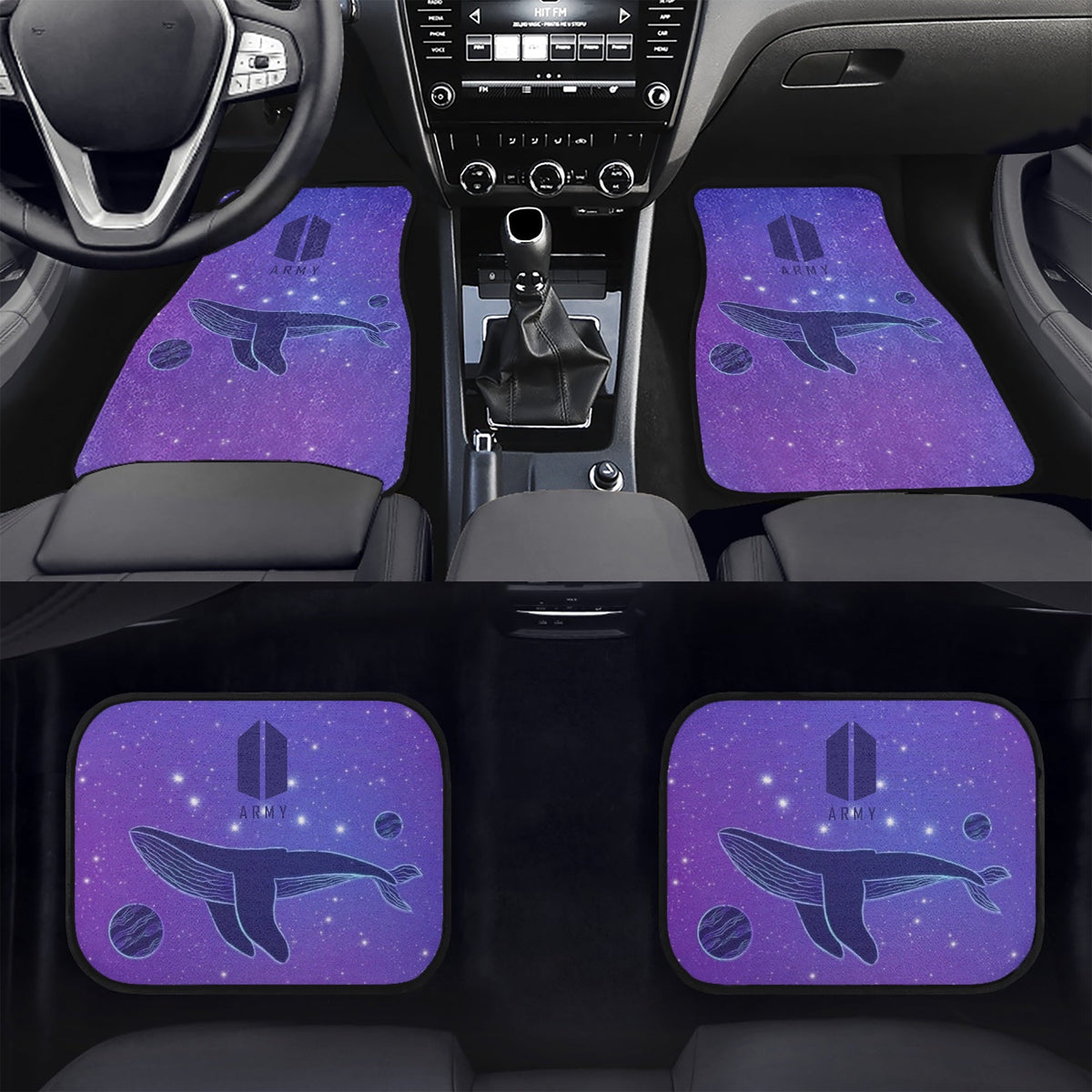 BTS Whalien Car Mats - Set of 2 (Front) & 2 (Rear) - BTS Car Accessories - Bangtan Car mats - Kpop car mats - Beyond The Shoppe