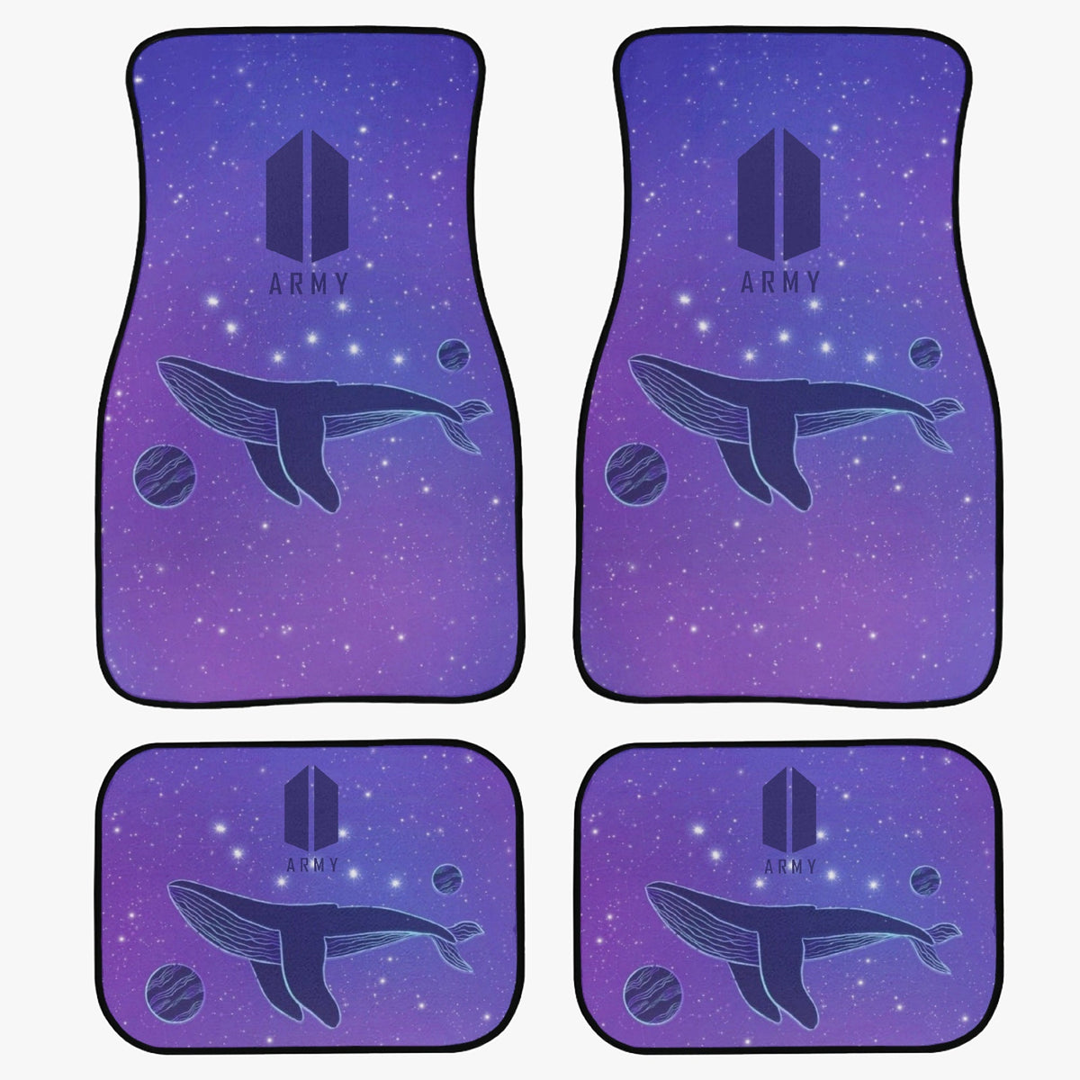 BTS Whalien Car Mats - Set of 4 (2 Front + 2 Rear) - BTS Car Accessories - Bangtan Car mats - Kpop car mats - Beyond The Shoppe