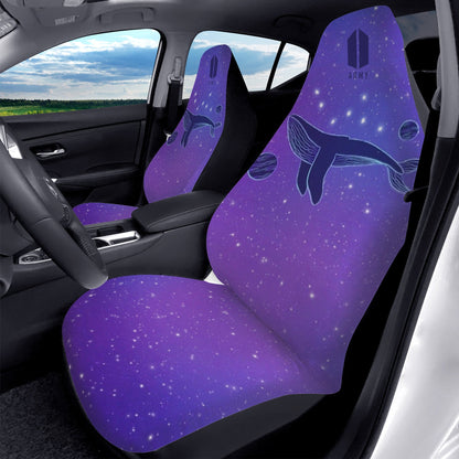BTS Whalien Car Microfiber Seat Covers - Set of 2 - BTS whale car seat covers - bangtan army car accessories - ARMY - Beyond The Shoppe