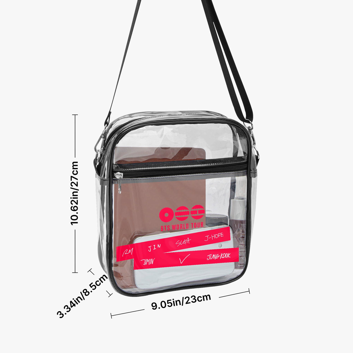 BTS WORLD TOUR ARIRANG 2026 Concert Clear PVC Crossbody Bag - Concert Bag - Concert Purse - Beyond The Shoppe