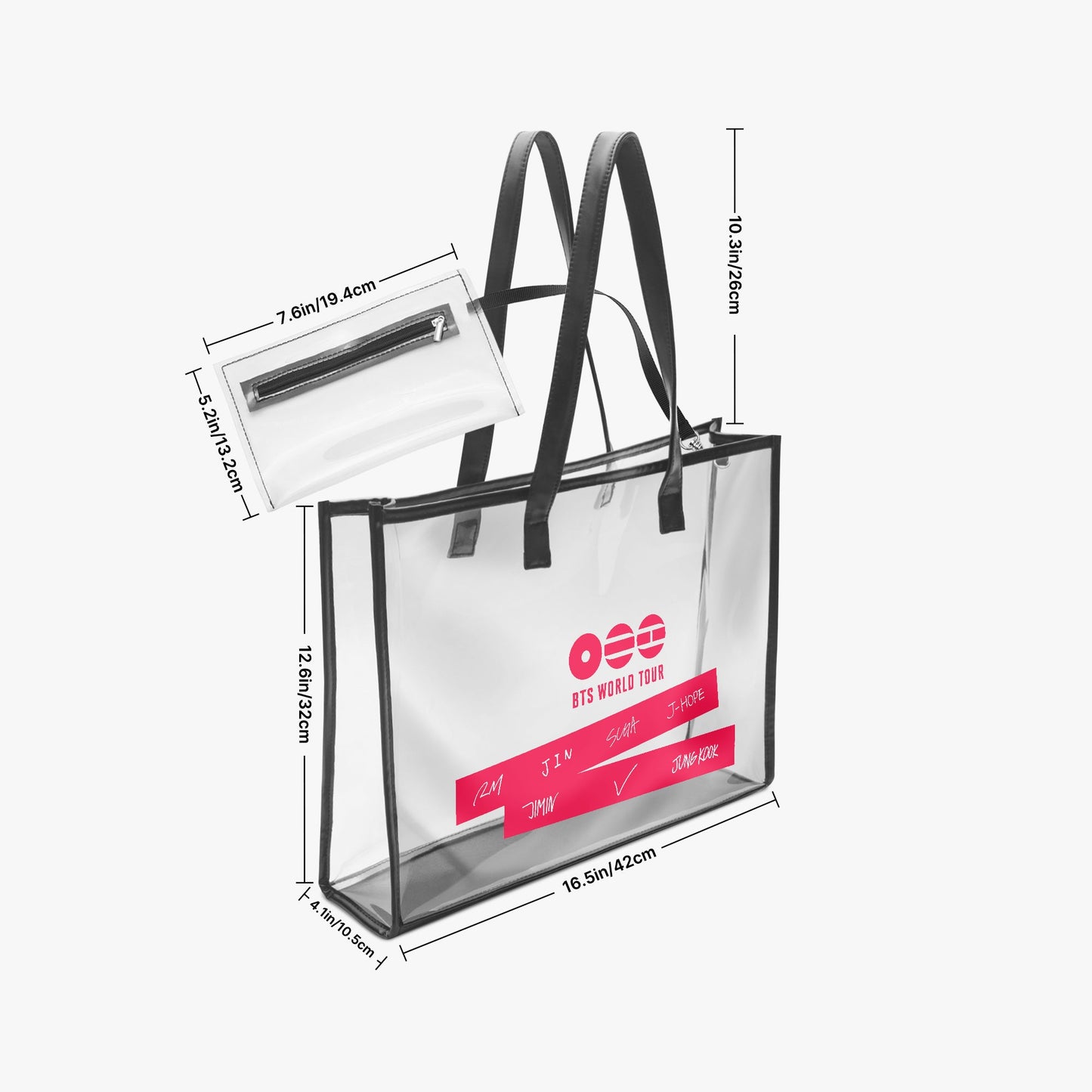 BTS WORLD TOUR ARIRANG 2026 Large PVC Tote Bag – Transparent Concert Bag - Concert Purse - Concert Tote - Beyond The Shoppe