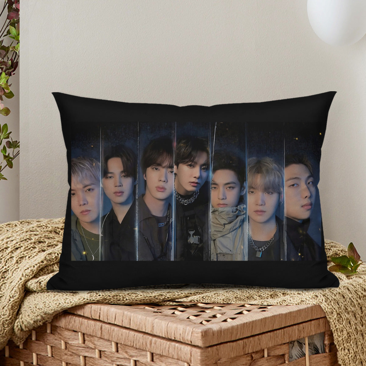 BTS OT7 themed Pillow sham - double sided pillow case -  Pillowcase! Great KPOP Gift!