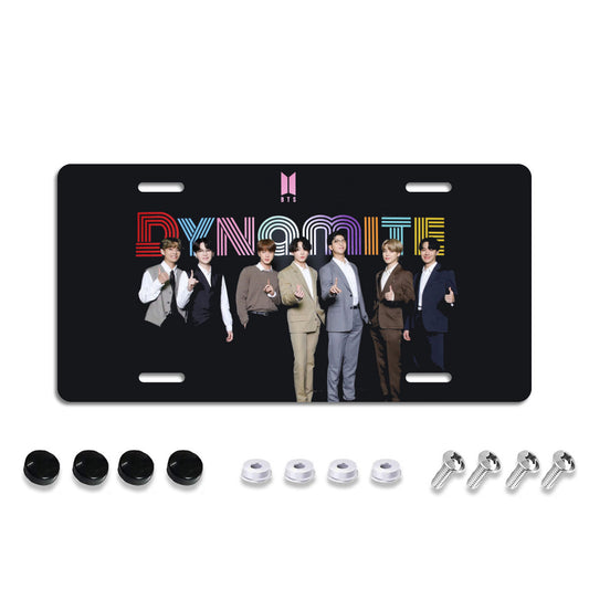 BTS Bt21 Dynamite vanity plate - BTS License Plate Frame -  Army Bangtan car accessories - BTS Vanity plate - Dynamite Vanity Plate